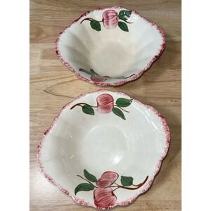 2‎ Blue Ridge Hand Painted Small Bowl USA Flaws 7 inch